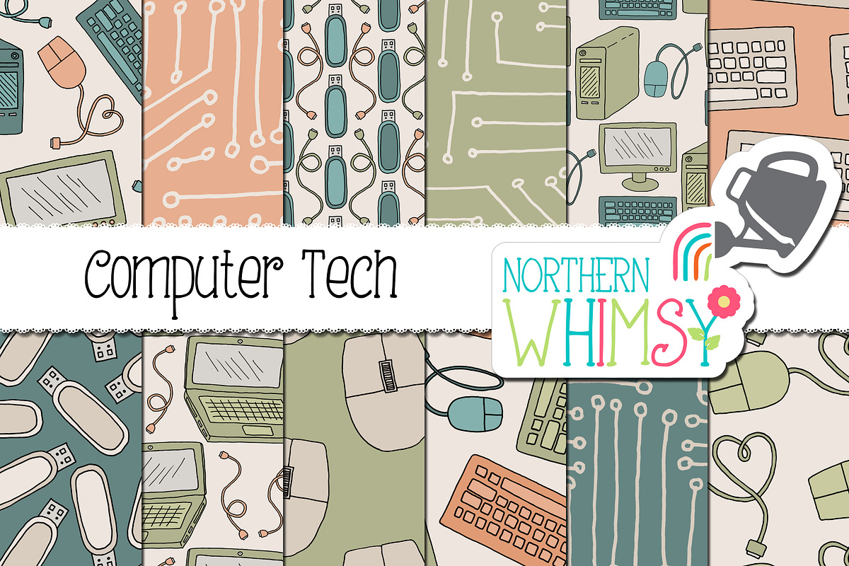 Computer Science Seamless Patterns, a Pattern Graphic by Northern Whimsy Design (Photo 2 of 4)