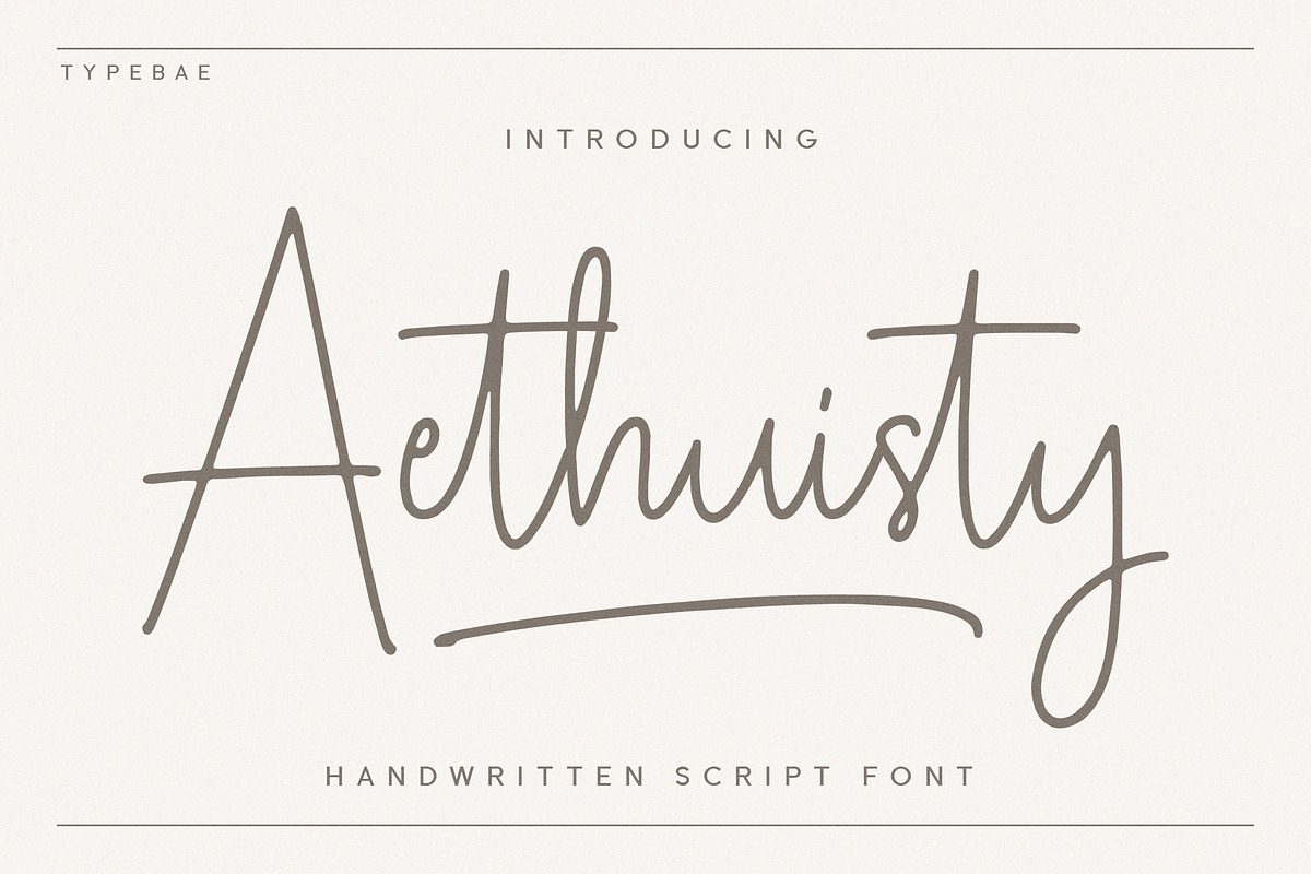 Aethuisty Handwritten Script Font, a Script Font by Typebae (Photo 1 of 8)