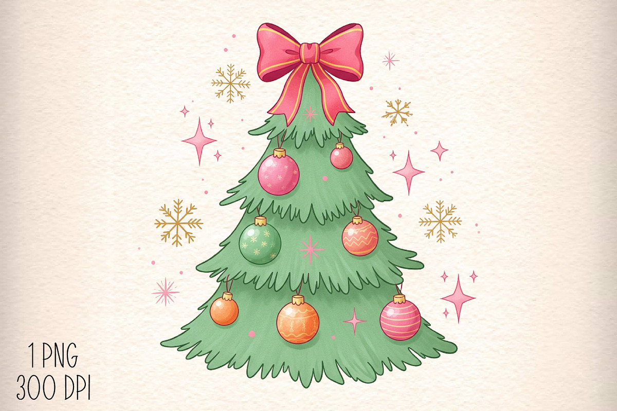 Colorful Coquette Glitter Christmas, an Illustration by Daily.Designs (Photo 1 of 5)