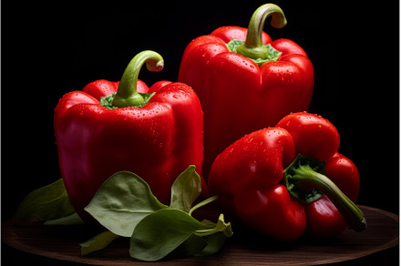 Red bells peppers. Generate Ai, a Food & Drink Photo by Ylivdesign