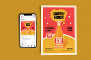 Classic Happy Hour Bottle Bubbles, a Flyer Template by Me55enjah Design (Thumbnail 1 of 4)