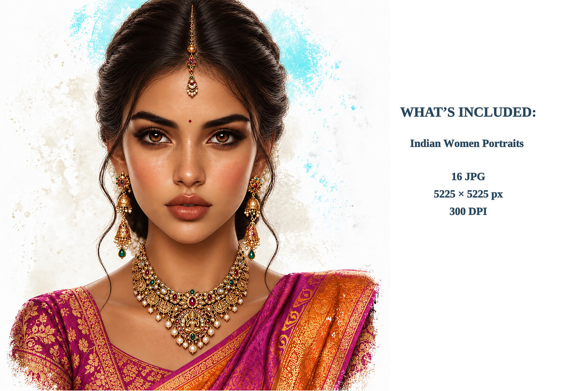 Indian Women Portraits, a Person Illustration by MarisoArt (Photo 2 of 4)