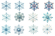 Watercolor Snowflake Clipart, an Illustration by Designworld (Thumbnail 2 of 5)