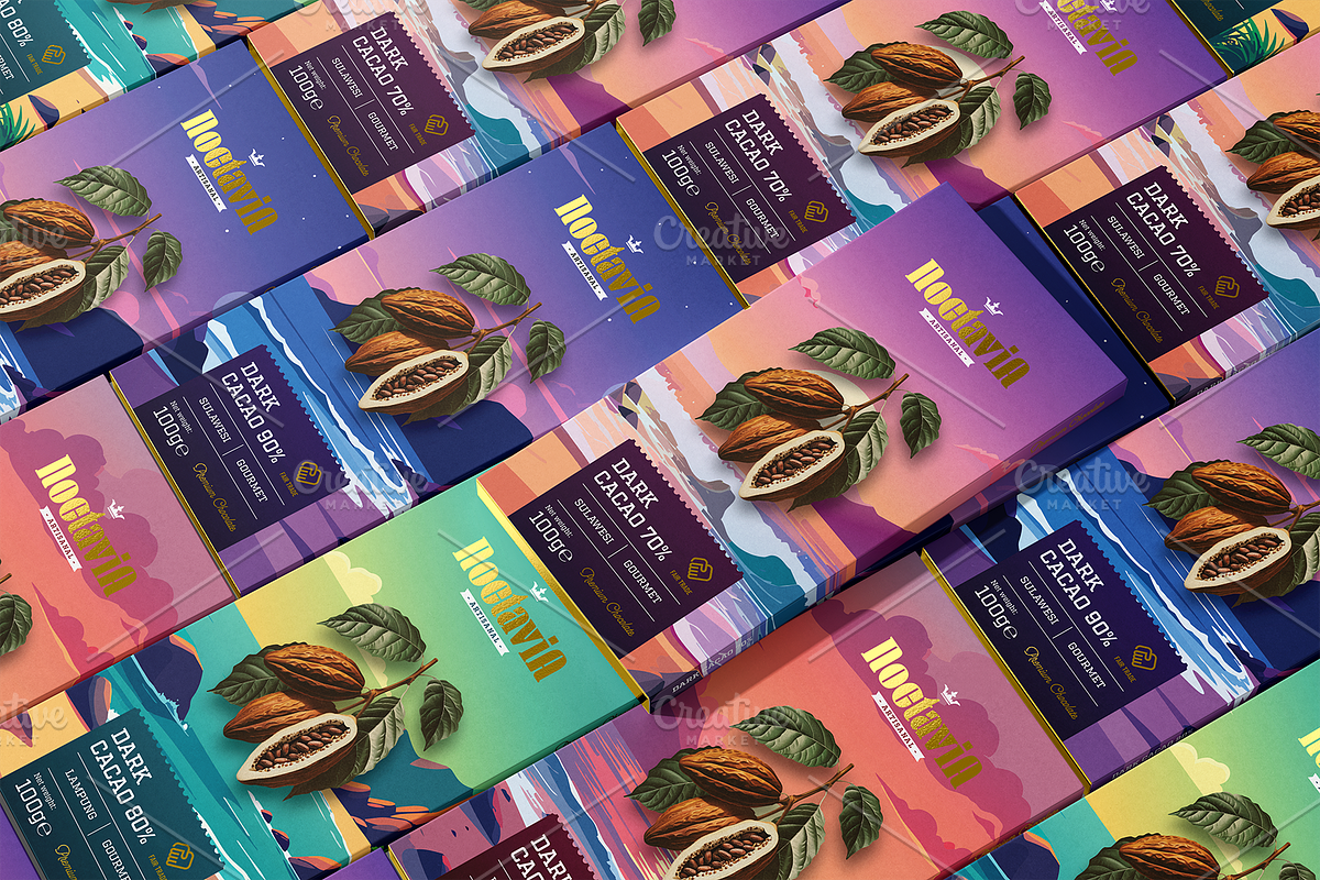 Noctavia Chocolate Bar Pack Template, a Marketing Template by fisihsani (Photo 1 of 9)
