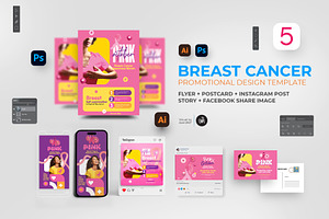 Breast Cancer Bundle Print & Digital, a Templates & Theme by Aam360