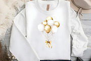 White and Gold Balloons Clipart, an Illustration by DreamCafeArt (Thumbnail 4 of 7)