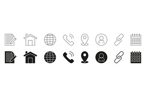 Contact Icon Set, an Object Illustration by Gentle Studio
