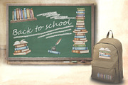 Vintage bookshelf watercolor clipart, an Education Illustration by susie-p-art (Thumbnail 6 of 13)