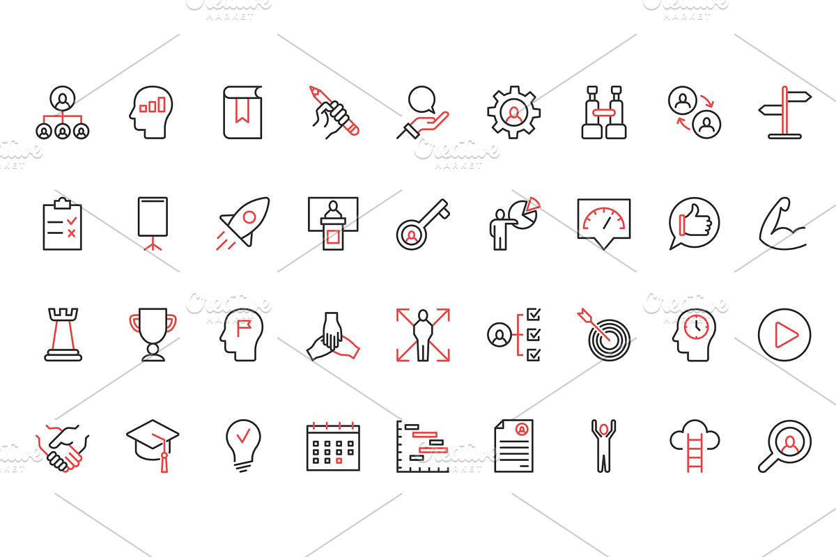 Mentoring training icons, a Person Illustration by Lemberg Vector