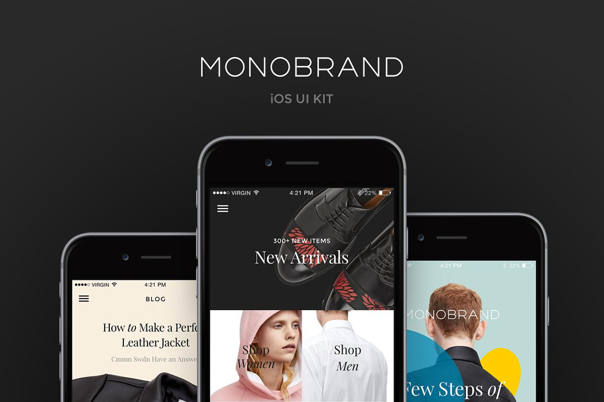 Monobrand iOS UI Kit, an UI Kit Template by Great Simple (Photo 1 of 5)