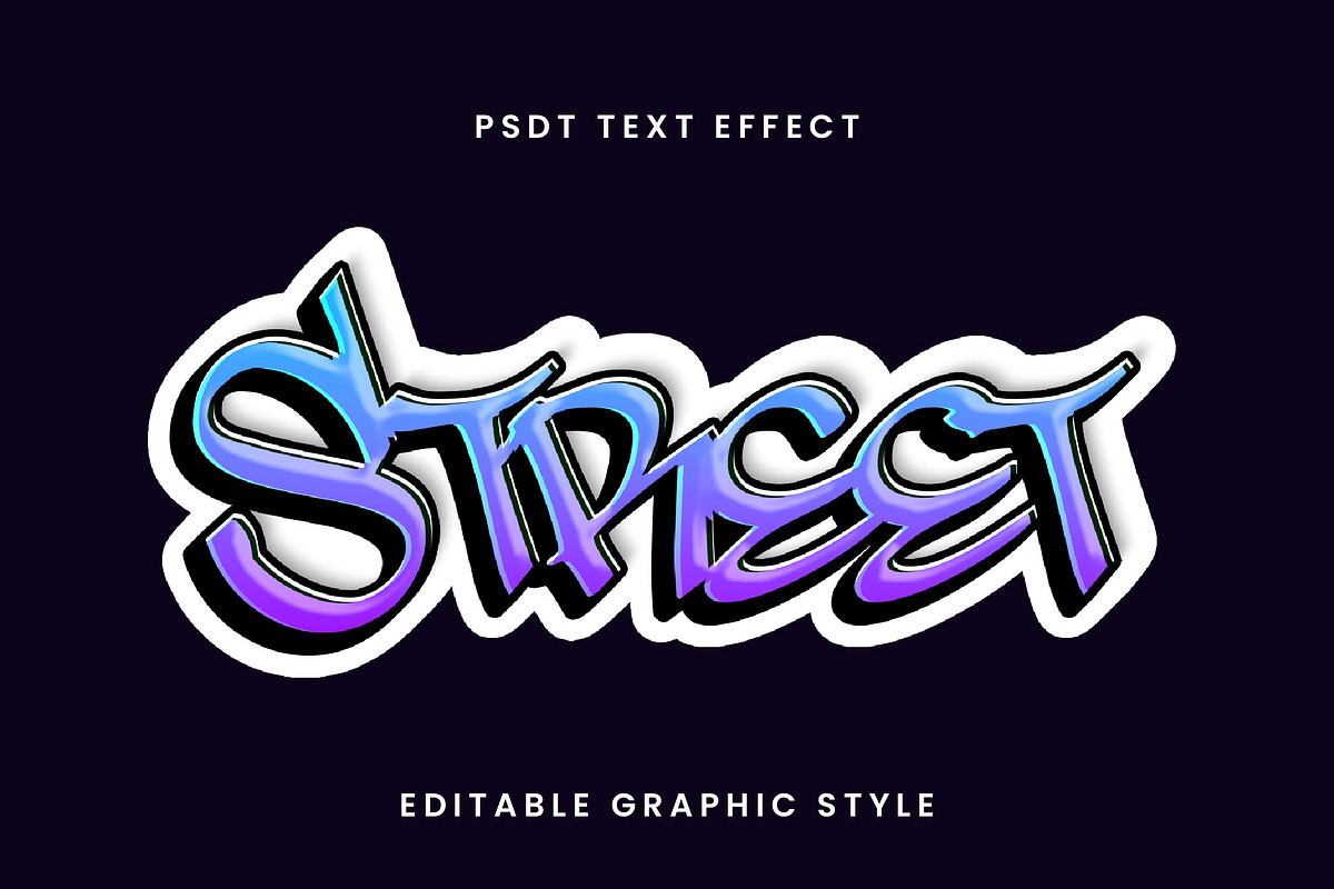 Chrome Gradient Graffiti Text Effect