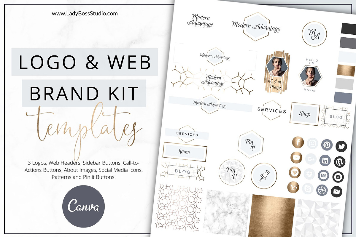 Website Branding Kit | Canva Gold, a Branding & Logo Template by Lady Boss Studio (Photo 1 of 6)