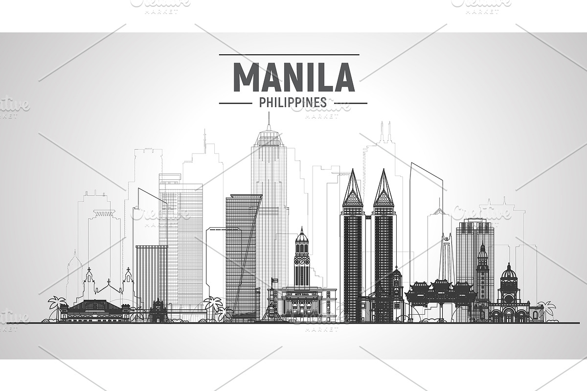 Manila Philippines vector skyline, an Illustration by Sky and glass (Photo 5 of 6)