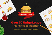 Over 70 Various Logos for Fast Food, a Branding & Logo Template by UX Monster (Thumbnail 1 of 13)