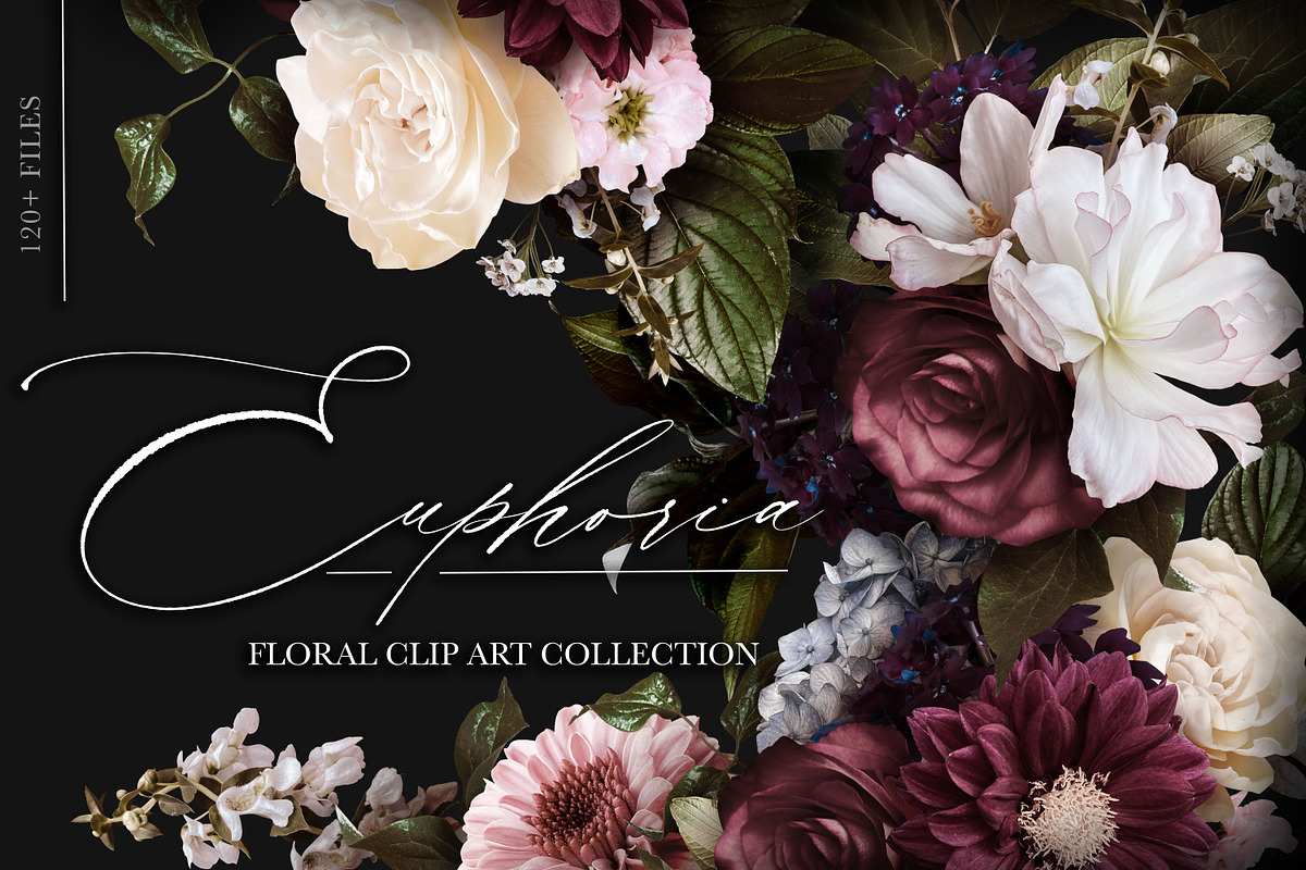 Euphoria Floral Clip Art & Patterns, an Object Graphic by Eclectic Anthology (Photo 1 of 17)