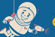 Retro Astronaut, an Illustration by Ryder Doty (Thumbnail 3 of 3)