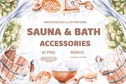 Bath and sauna accessories, a Decorative Illustration by SvetLana (Thumbnail 1 of 15)