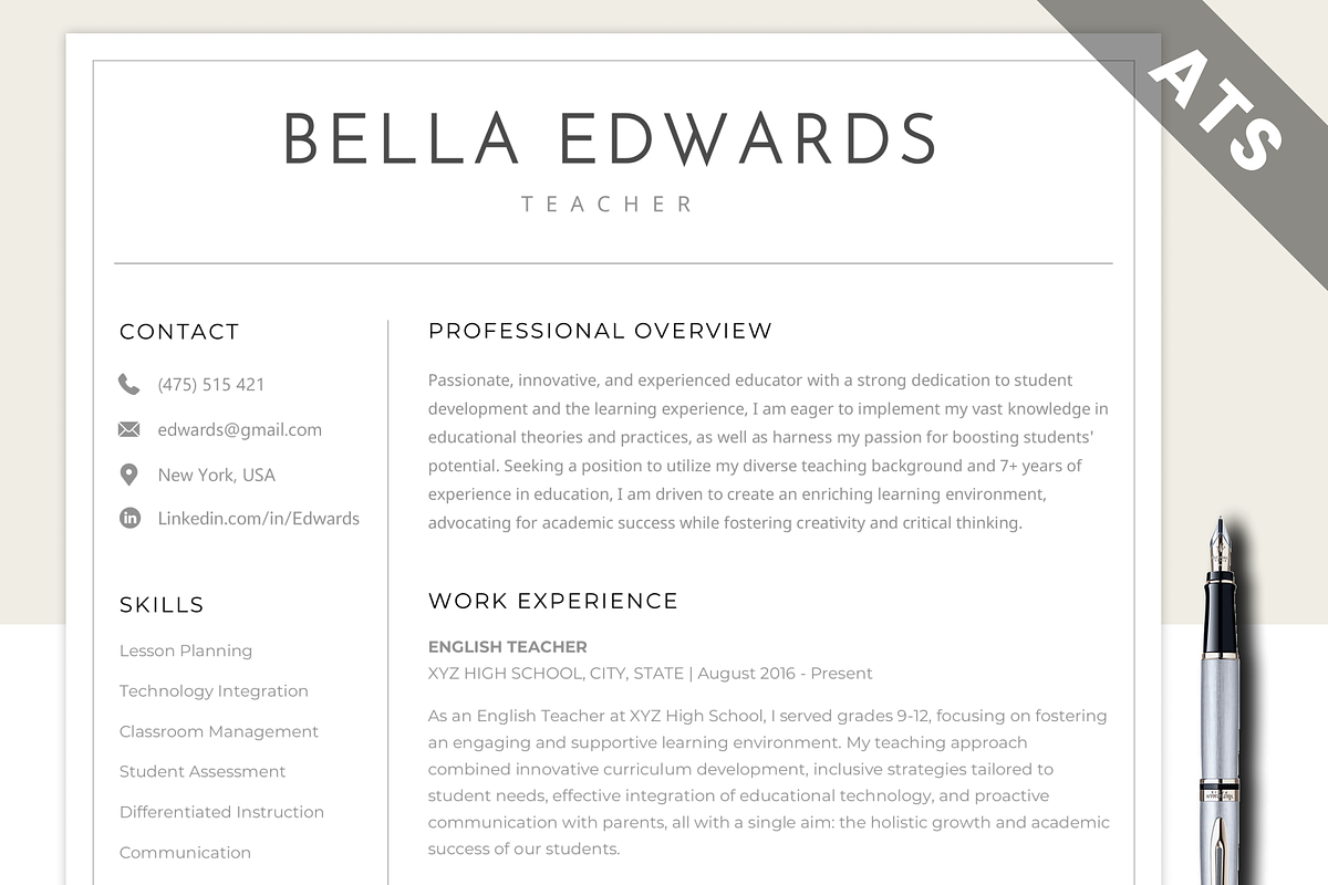 Clean, Simple, Minimalist Resume, a Resume Template by MondaySpark (Photo 1 of 7)