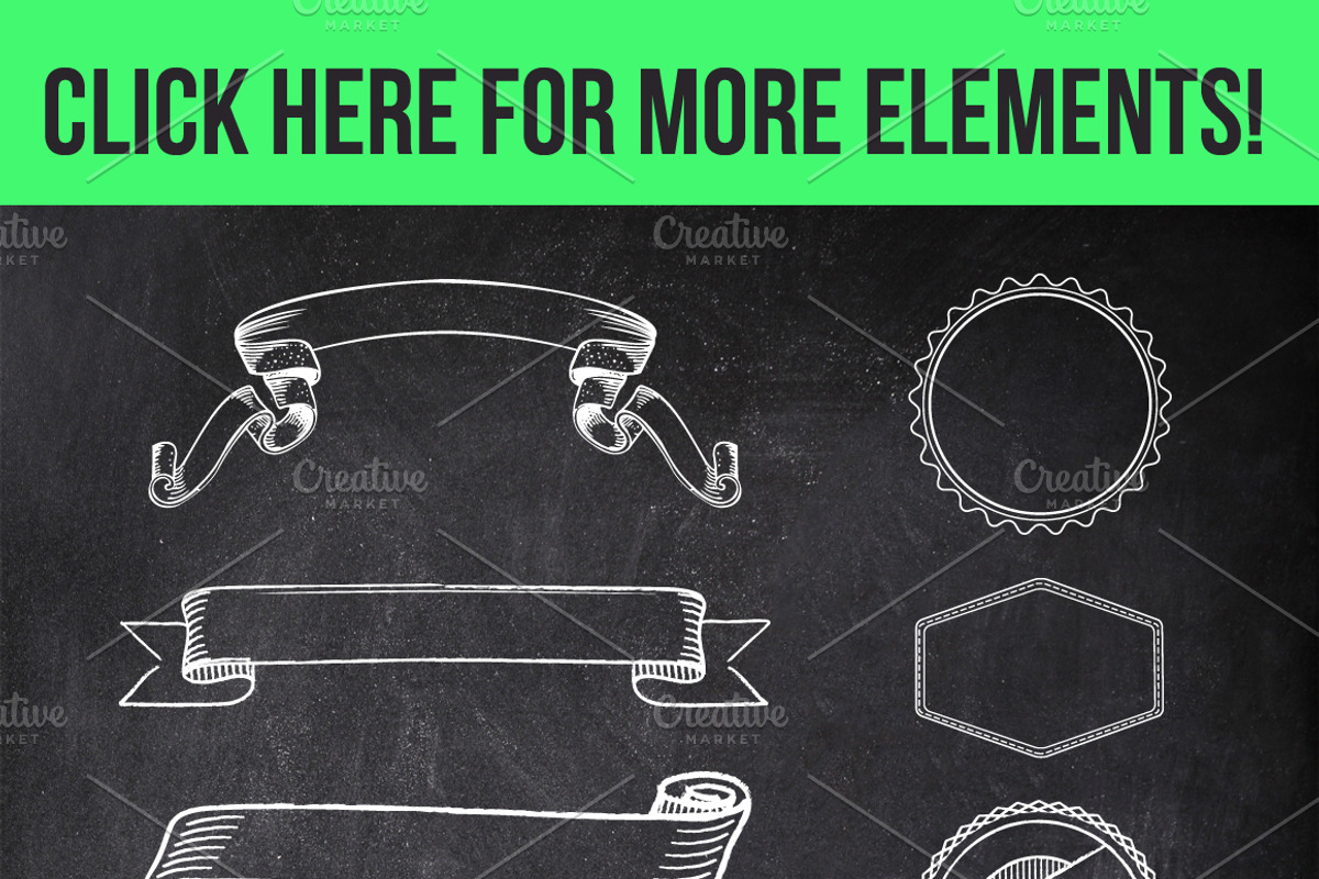 100 Chalk Elements Mega Bundle preview 4