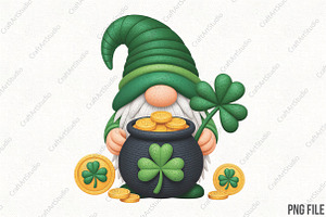 St Patrick’s Day Gnome PNG, an Illustration by CraftArtStudio