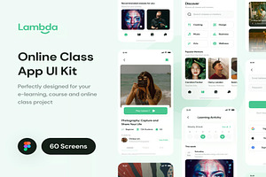 Lambda E-Learning Online Class App, an UI Kit Template by Creative Perspective