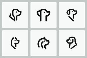 Dog Head Logo Design Bundle, a Branding & Logo Template by Vectorium Studio