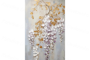 Set Interior Floral Artwork Impasto