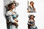Southern Belle Cowgirls Clipart Set, a Person Illustration by ThatsDesign Art (Thumbnail 8 of 10)