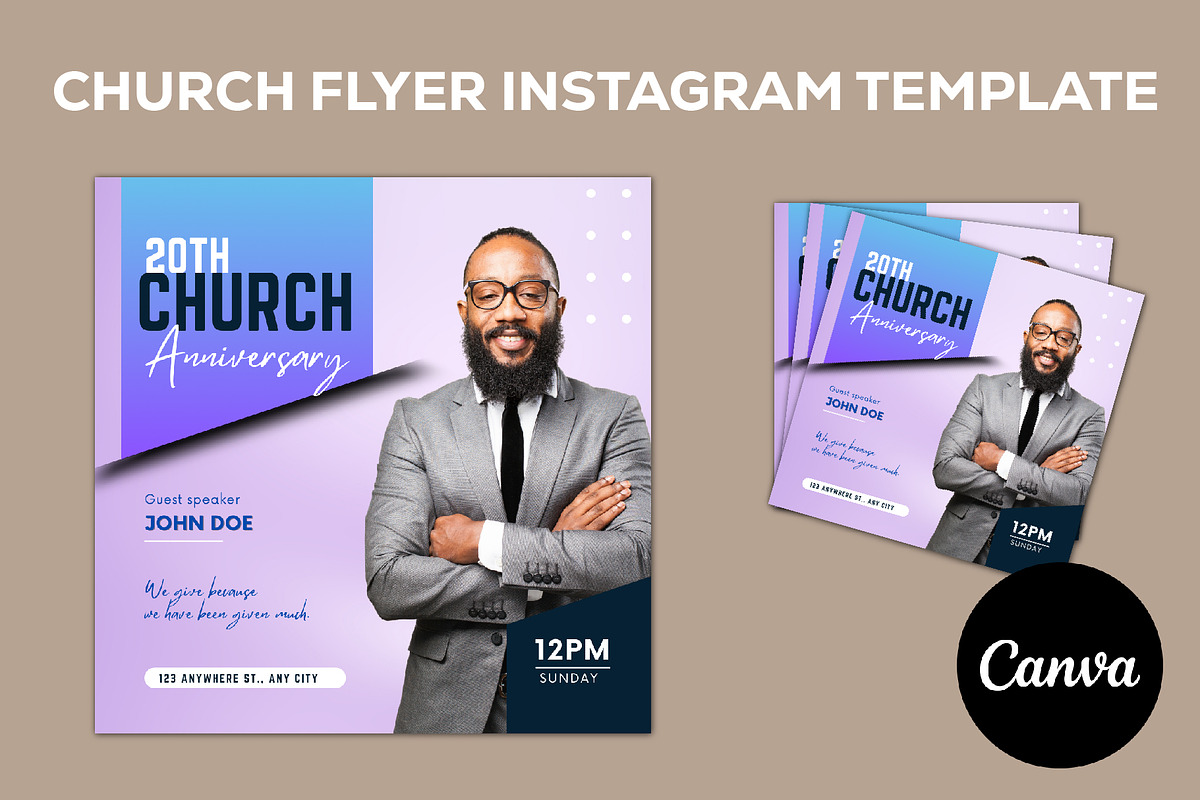 Church Flyer Canva Template, a Social Media Template by Sipi_Graphics (Photo 1 of 3)