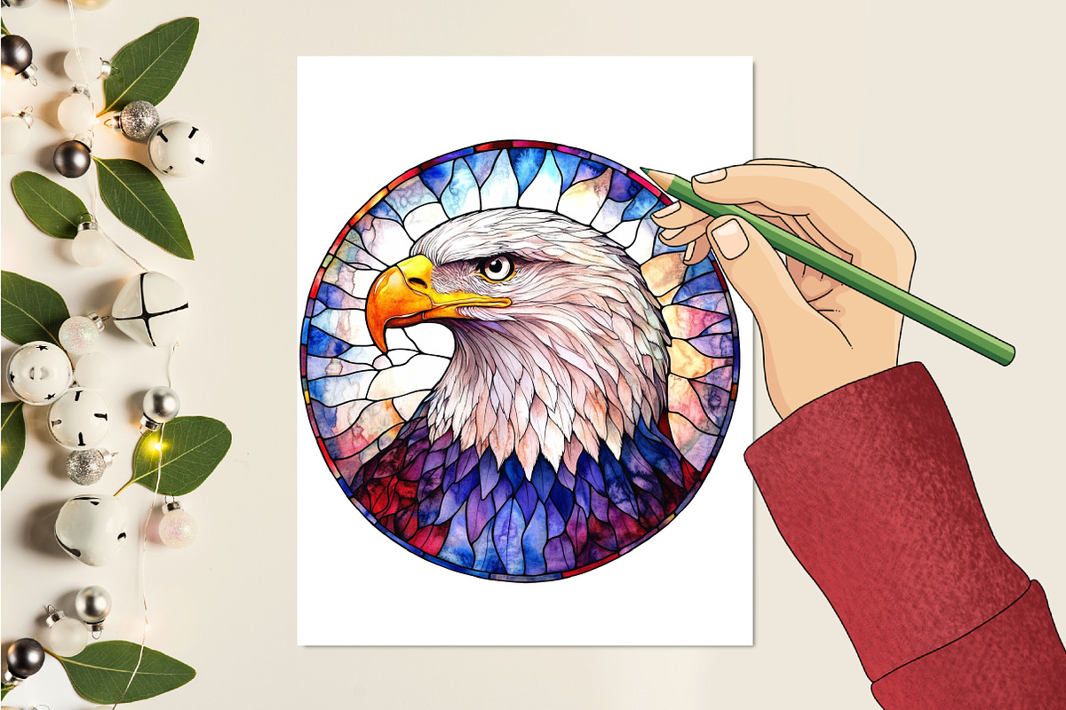 Stained Glass Cardinal Bird Clipart, an Illustration by RobertsArt (Photo 3 of 7)