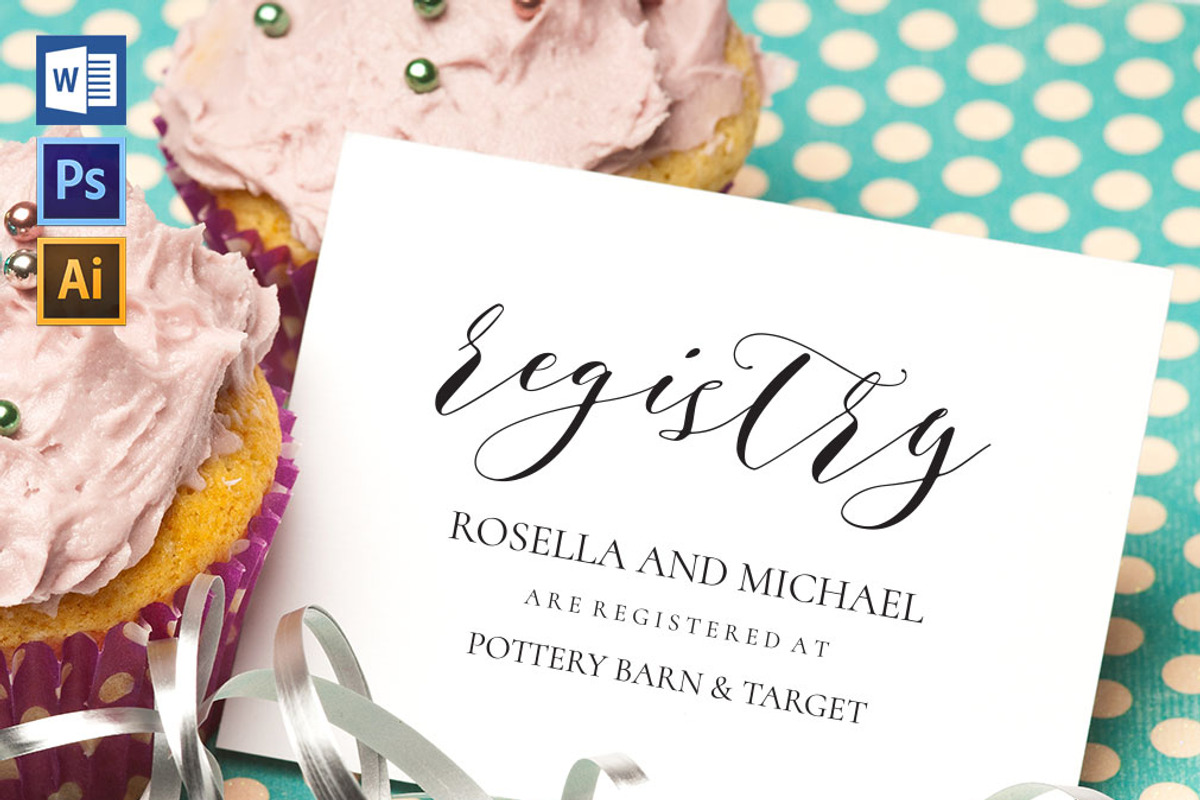 Registry Cards Editable SHR459, an Invitation Template by Shafura_Wedding (Photo 1 of 5)