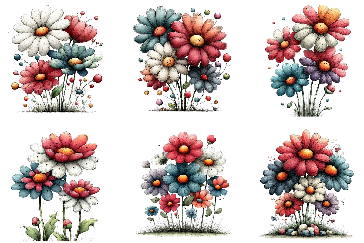 Whimsical Spring Chamomile Flower Pn, an Illustration by Sublimation Artist (Photo 5 of 7)