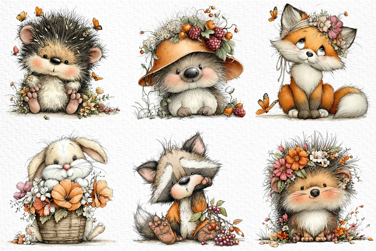 Whimsical Woodland Summer Animals, an Illustration by Craft Nest (Photo 3 of 12)