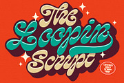 Loopin Script Font, a Script Font by Letteralle Studios (Thumbnail 1 of 12)