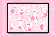 Procreate Male Mature Pose brushes, a Brush Add-On by Revabrush (Thumbnail 3 of 6)