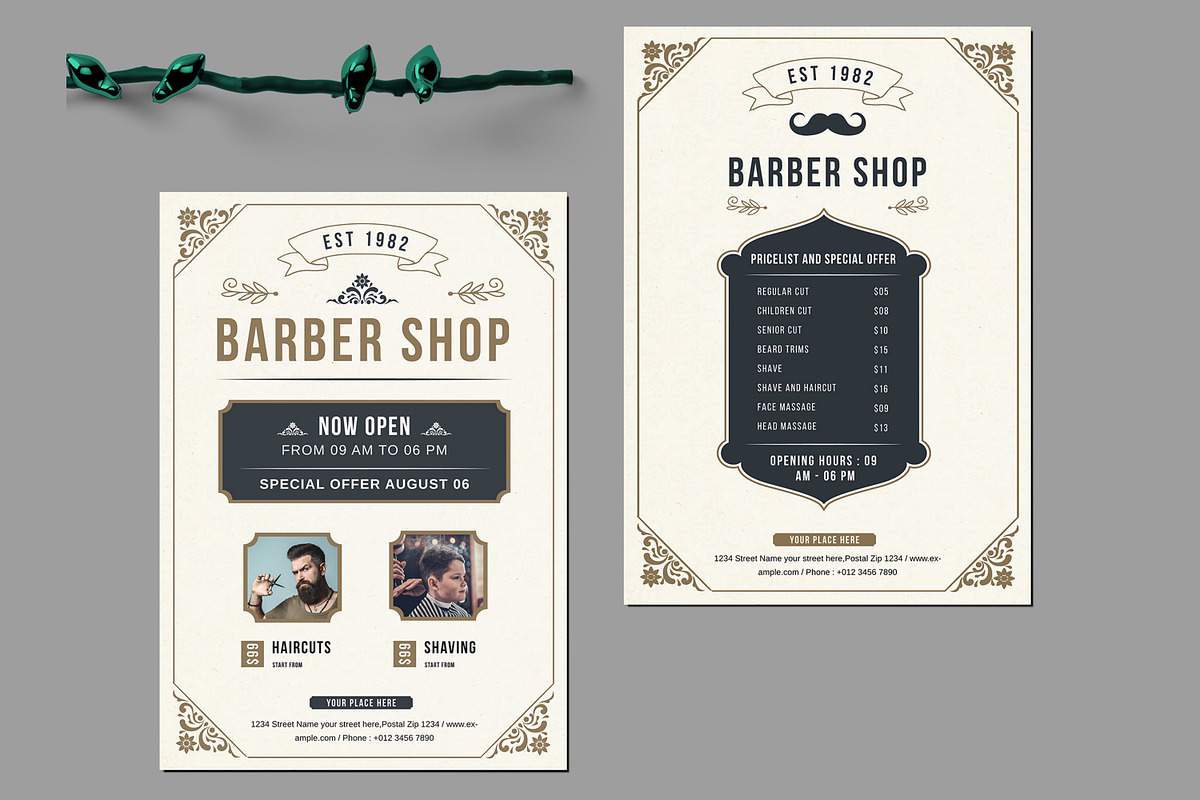 Barber Shop Flyer, a Flyer Template by ContestDesign (Photo 2 of 3)