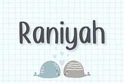 Raniyah, a Handwritten Font by Aisyah (Thumbnail 1 of 4)