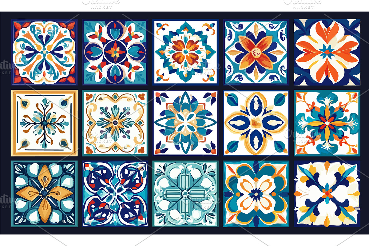 Mediterranean tiles. Traditional, an Object Illustration by Stock-Smart-Start
