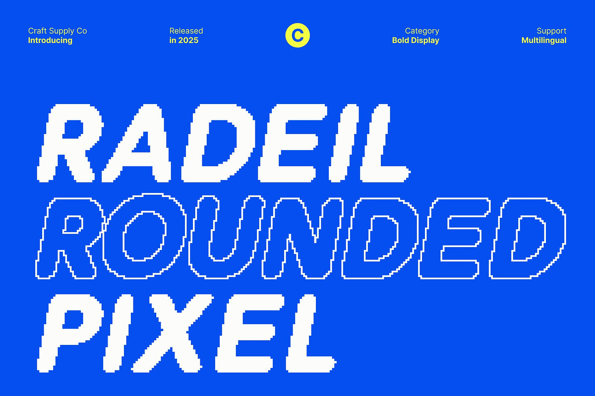 Radeil Rounded Pixel, a Sans Serif Font by Craft Supply Co. (Photo 1 of 8)