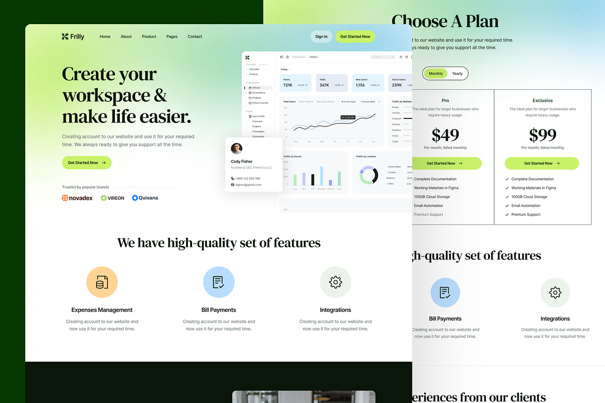 Frilly - SaaS & Startup Figma, an UI Kit Template by FinestDevs (Photo 3 of 4)