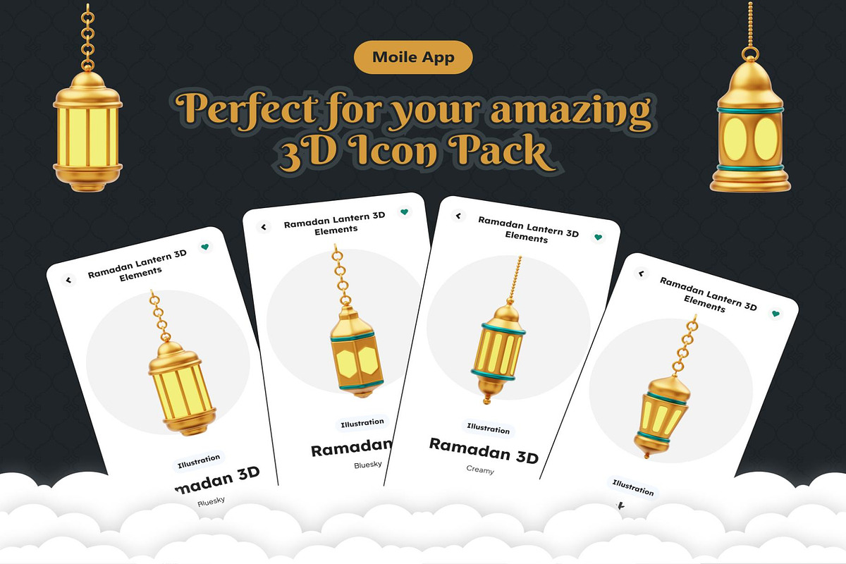 Golden Ramadan Ornament Decoration, an Object 3D Model by Creative Perspective (Photo 3 of 5)