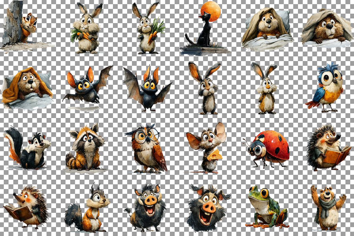 Quirky Woodland Animals PNG Clipart, an Illustration by Sublimation Artist (Photo 4 of 7)