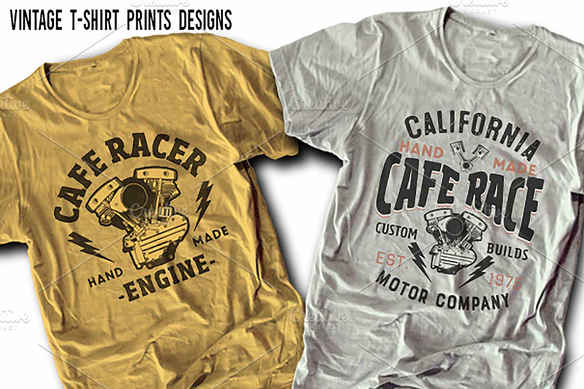Cafe Race T-shirt Print, a Texture Illustration by swsctn (Photo 1 of 3)