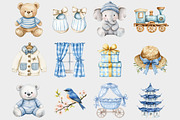 Watercolor Blue Nursery Clipart, a Seasonal Illustration by Design Market (Thumbnail 3 of 5)