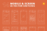 14 Ai Mobile & Screen Sketches, a Product Mockup by Makoto (Thumbnail 3 of 5)