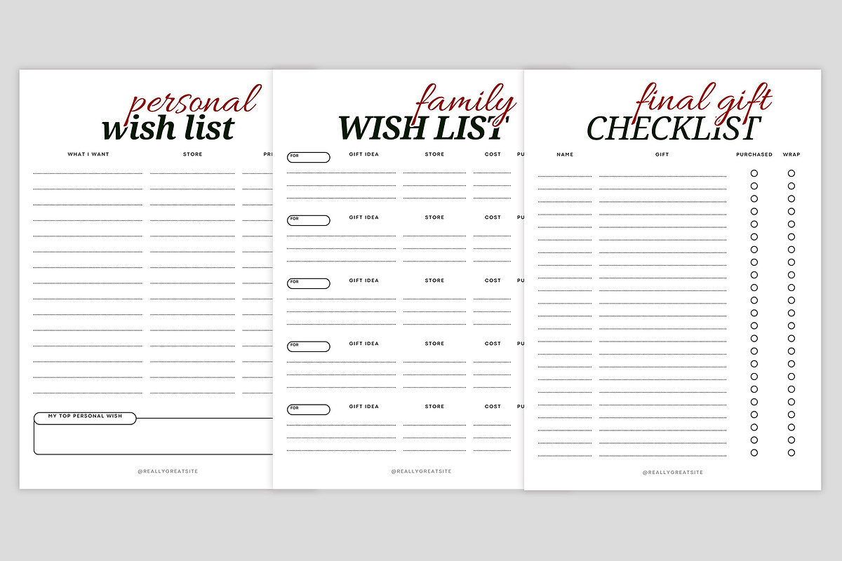 Christmas Gift Planning, a Stationery Template by DesignByStore (Photo 3 of 3)