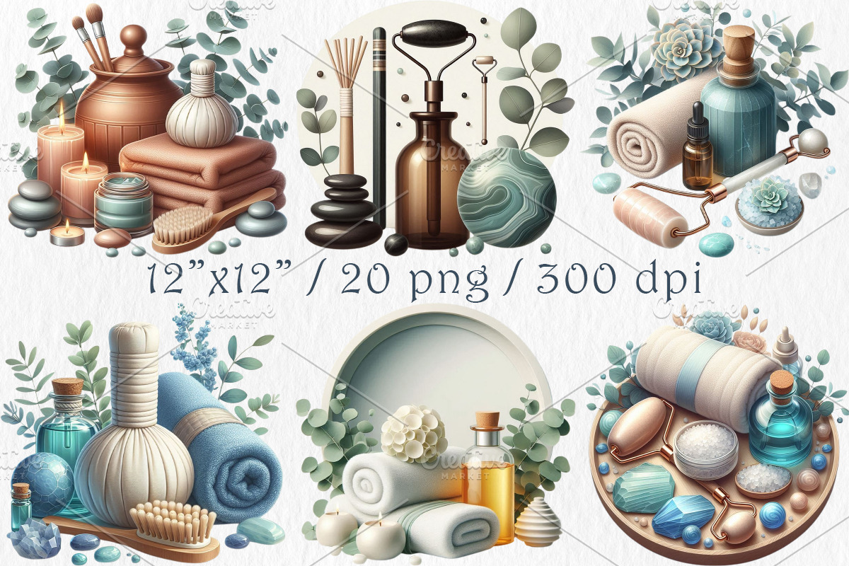 Eucalyptus Spa Clipart, a Healthcare Illustration by GalaDesign03 (Photo 2 of 7)