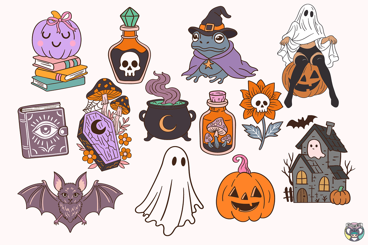 Halloween Cute Spooky Bundle Png Svg, an Object Graphic by HeyLenaArts (Photo 2 of 11)