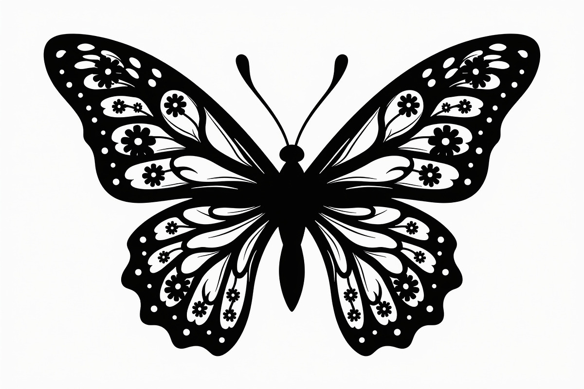 Flying Butterfly Vector Silhouette, an Illustration by Amazin_art (Photo 19 of 21)