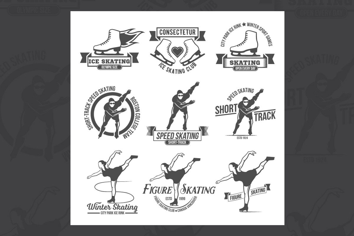 Set of Ice Skating labels & logo, a Branding & Logo Template by Alex_Ivanov